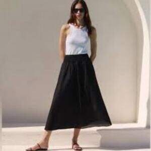 AYR Afterglow Gauzy Cotton Maxi Skirt Black Size Medium